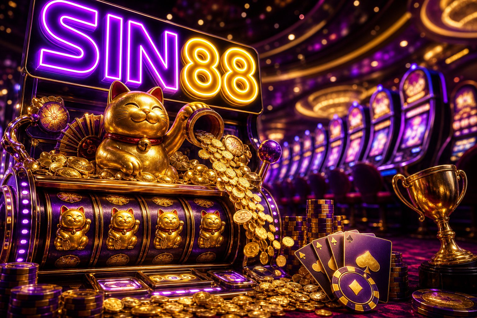 Giao diện chính Golden Empire SIN88 với tông vàng đế chế